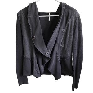 Free People Black Button Jacket